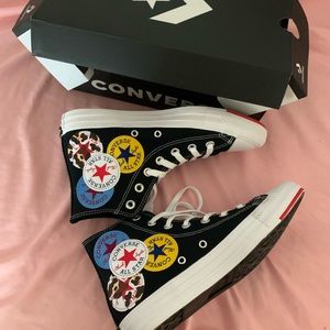 Converse black high top shoes